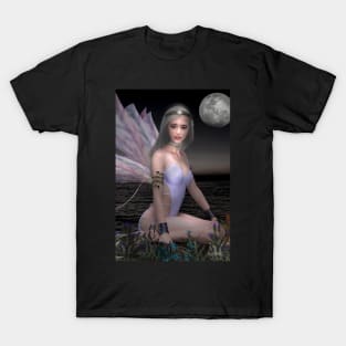 Fairy in moonlight by the sea T-Shirt